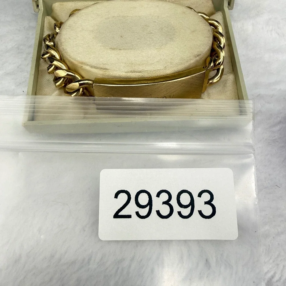 Vintage Speidel ID Bracelet Gold Tone Chunky Curb Rodney Engraved 1978 8